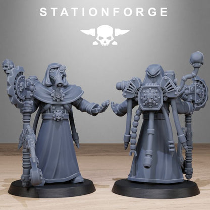 Grim Guard Tech Engineers, Imperial Army proxy miniature, character, 28mm heroic scale unpainted resin, view 10