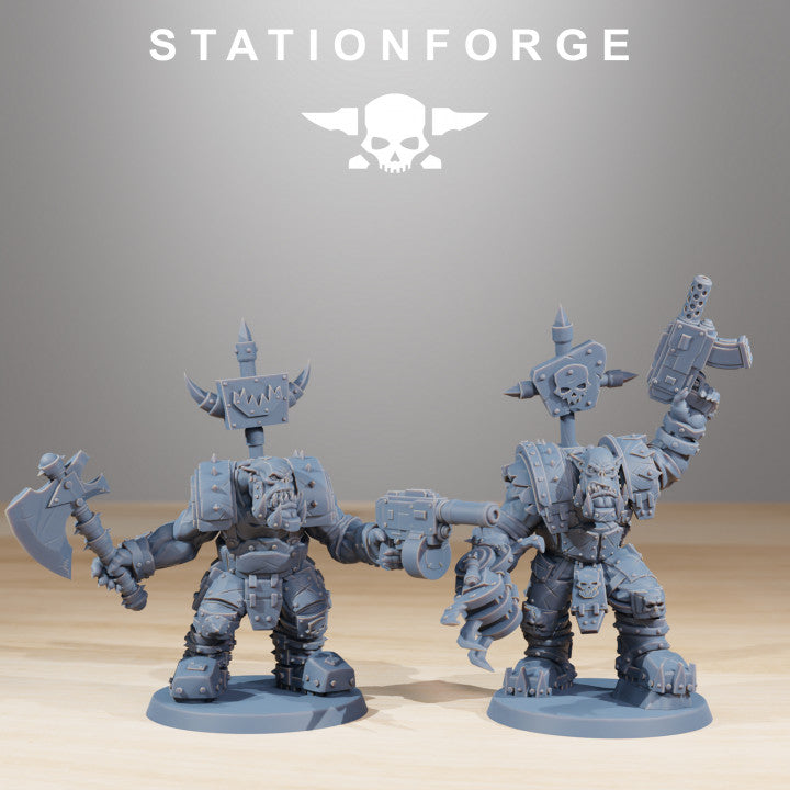Orks Skullkrushers (10 Units), proxy miniature, squad, 28mm heroic scale unpainted resin, view 3