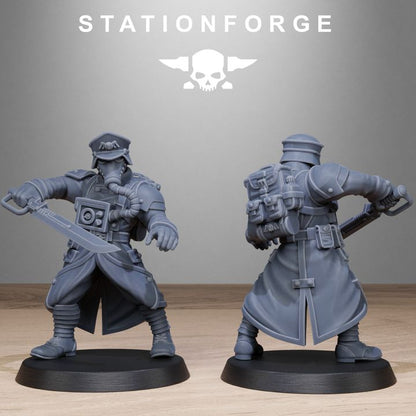 Grim Guard Vigils, Imperial Army proxy miniature, infantry, 28mm heroic scale unpainted resin, view 7