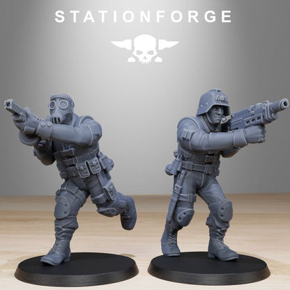Imperial Army Grim Guard Counter Terrorists (10 Units), 28mm heroic scale unpainted resin, view 4