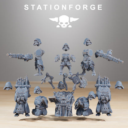 Scavenger Floating Chapel, Tech Priests proxy miniature, 28mm heroic scale unpainted resin, view 5