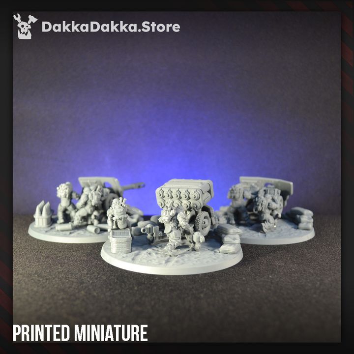 Phaeton Guard Heavy Artillery Team, Imperial Army proxy miniature, squad, 28mm heroic scale unpainted resin, view 5