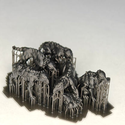 Tuai Anunnaki Tribe Watchdogs, proxy miniature, 28mm heroic scale unpainted resin, view 3