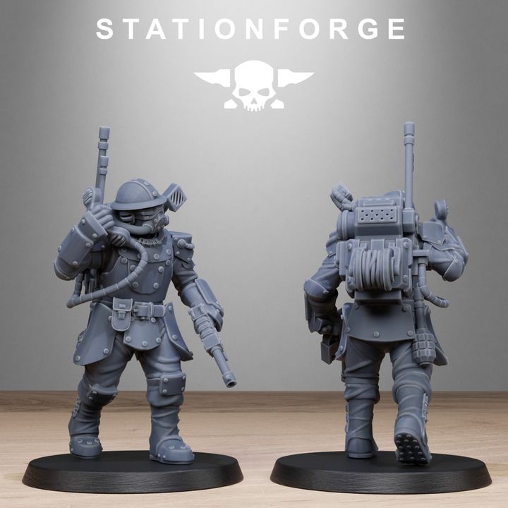 Royal Guard Bastioners, Imperial Army proxy miniature, infantry, 28mm heroic scale unpainted resin, view 5