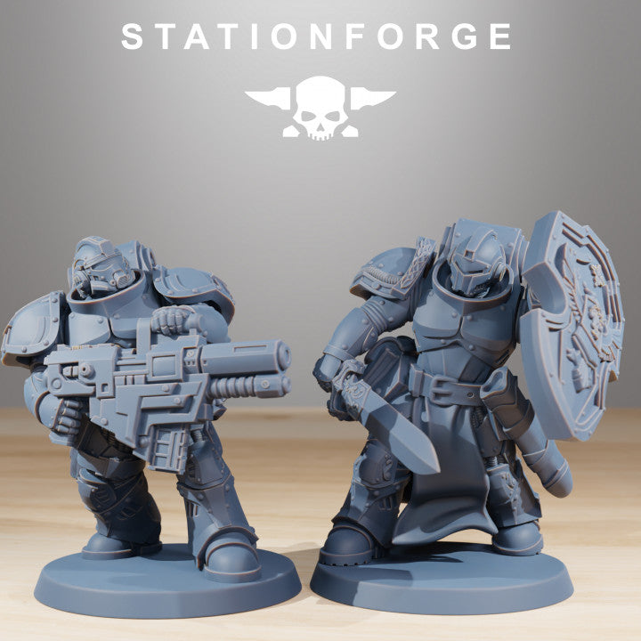 Space Knights Squad (10 Units), proxy miniature, squad, 28mm heroic scale unpainted resin, view 2