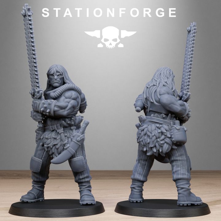 Tech Priests Barbarians, 28mm heroic scale unpainted resin, view 6