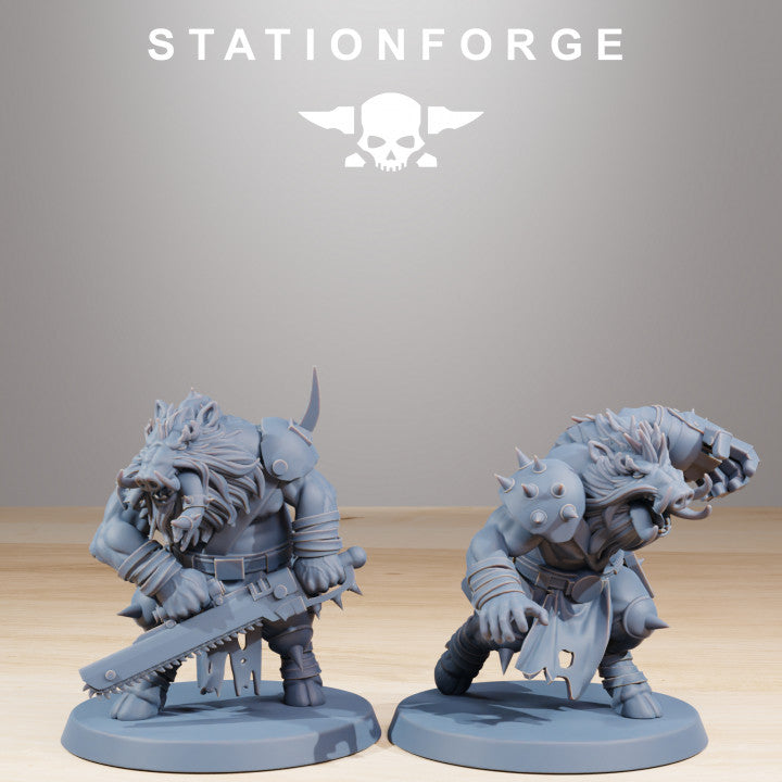 Dark Space Knights Beasts (10 Units), proxy miniature, squad, 28mm heroic scale unpainted resin, view 5