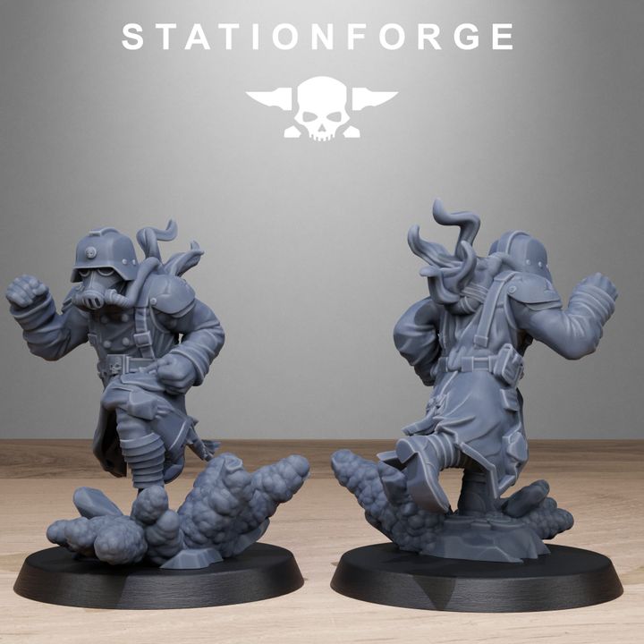 Grim Guard Objective Markers, Imperial Army proxy miniature, infantry, 28mm heroic scale unpainted resin, view 9