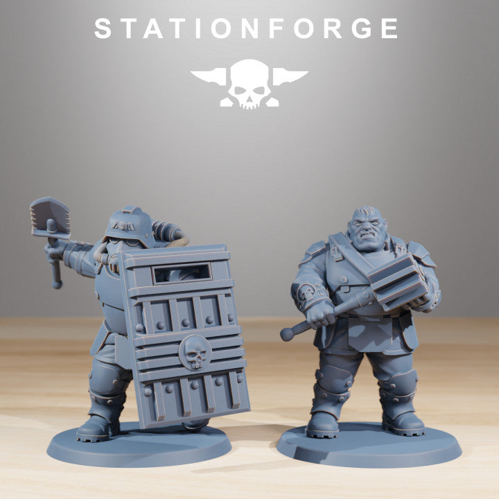 Grim Guard Mutants, Imperial Army proxy miniature, infantry, 28mm heroic scale unpainted resin, view 3