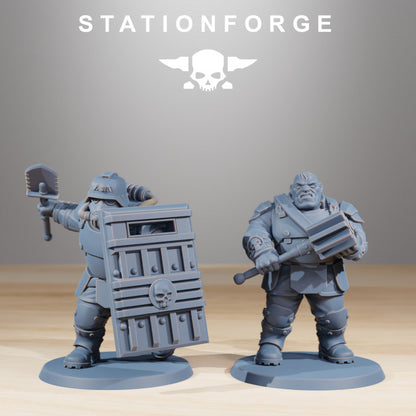 Grim Guard Mutants, Imperial Army proxy miniature, infantry, 28mm heroic scale unpainted resin, view 3