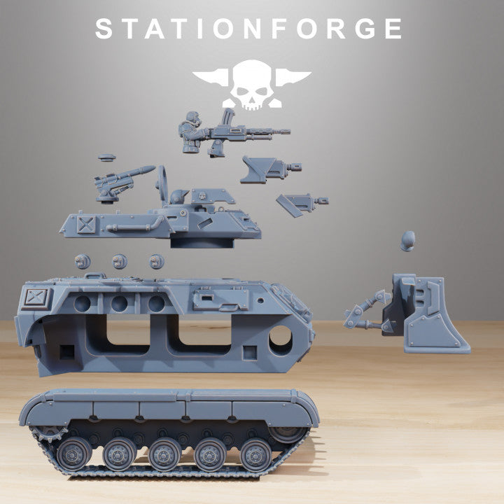 Grim Guard Support Tank, Imperial Army proxy miniature, 28mm heroic scale unpainted resin, view 5