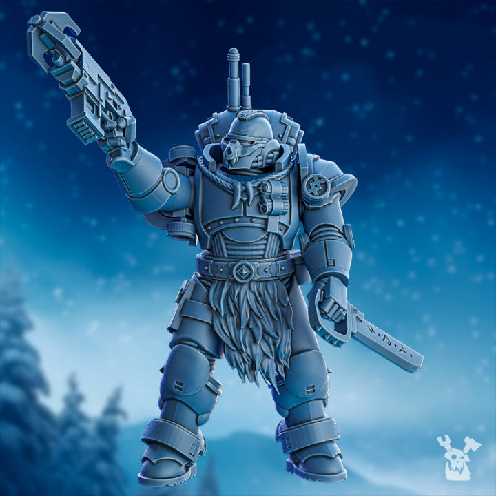 Wolf Knights Deimos Hounds Squad, proxy miniature, 28mm heroic scale unpainted resin, view 4