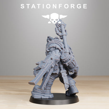 Orks Blackskull With Rocket And Hammer, proxy miniature, weapons, 28mm heroic scale unpainted resin, view 6