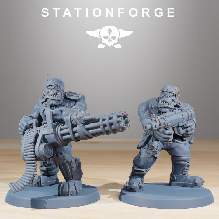 Orks Skillers, proxy miniature, 28mm heroic scale unpainted resin, view 4