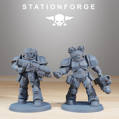 Space Knights Ravagers (10 Units), proxy miniature, squad, 28mm heroic scale unpainted resin, view 5