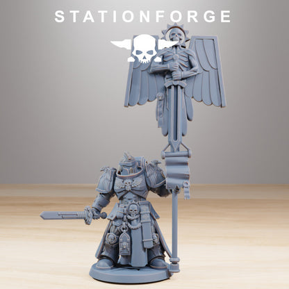 Space Knights Guardmen Commander, proxy miniature, character, 28mm heroic scale unpainted resin, view 10