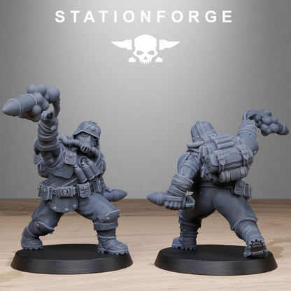 Grim Guard Jungle Fighter Mutants, Imperial Army proxy miniature, infantry, 28mm heroic scale unpainted resin, view 9