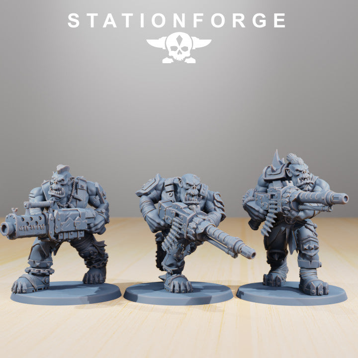 Orks Strappaz, proxy miniature, 28mm heroic scale unpainted resin, view 3