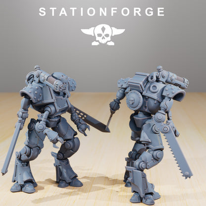 Scavenger Exutars Soldier, Tech Priests proxy miniature, infantry, 28mm heroic scale unpainted resin, view 4