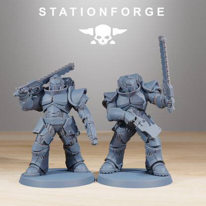Space Knights Melee Infantry (11 Units), proxy miniature, squad, 28mm heroic scale unpainted resin, view 5