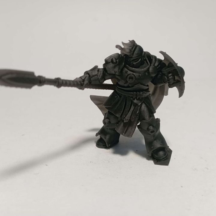 Techeart Commander, Space Knights proxy miniature, character, 28mm heroic scale unpainted resin, view 4