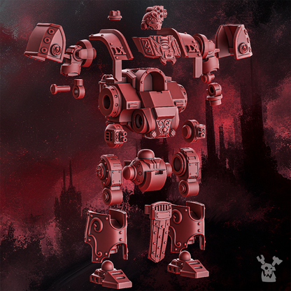Crimson Knights Heavy Walker, proxy miniature, 28mm heroic scale unpainted resin, view 8