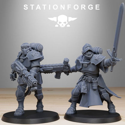 Imperial Army Brotherhood, proxy miniature, 28mm heroic scale unpainted resin, view 5