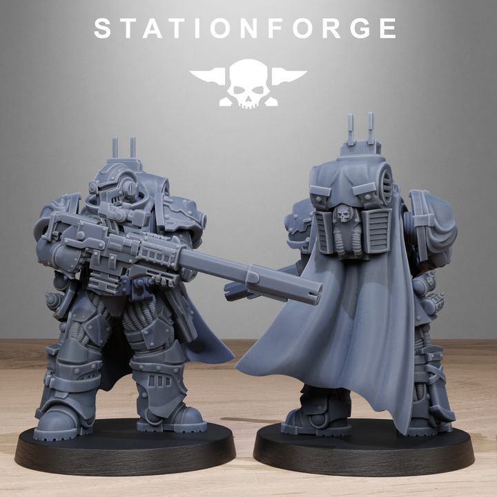 Space Knights Snipers, proxy miniature, scout, 28mm heroic scale unpainted resin, view 8