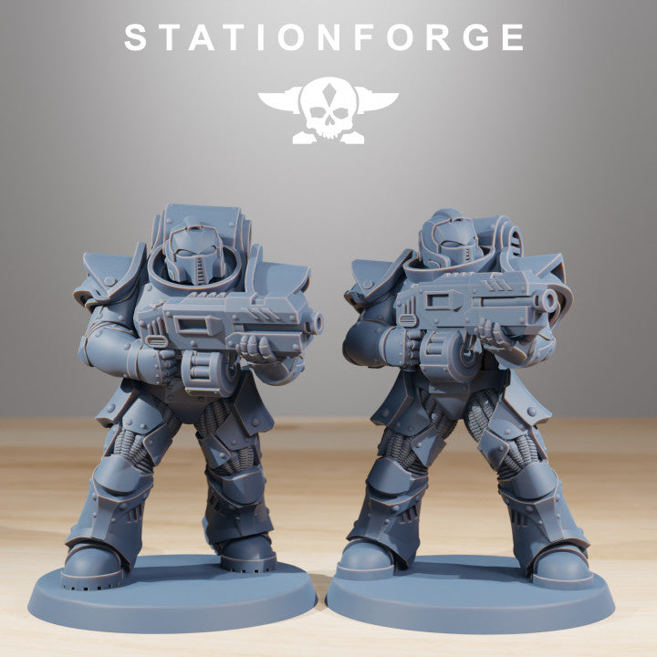 Space Knights Legion Infantry Sergeant, proxy miniature, character, 28mm heroic scale unpainted resin, view 5