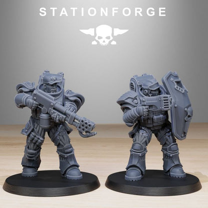 Space Knights Light Reinforcement (10 Units), proxy miniature, squad, 28mm heroic scale unpainted resin, view 7