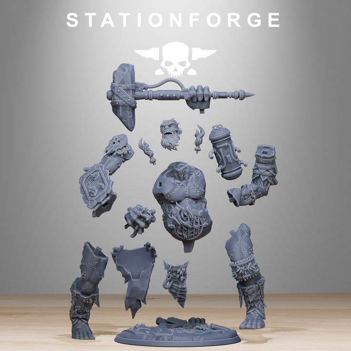 Dark Space Knights Giant Fagrog, proxy miniature, 28mm heroic scale unpainted resin, view 6