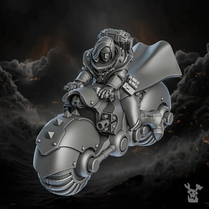 Battle Sisters Biker Sisters Squad, proxy miniature, 28mm heroic scale unpainted resin, view 3