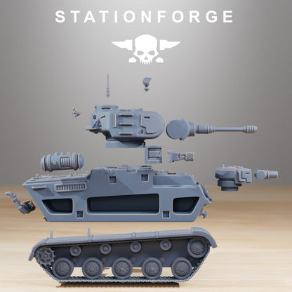 Grim Guard Heavy Battle Tank, Imperial Army proxy miniature, 28mm heroic scale unpainted resin, view 2
