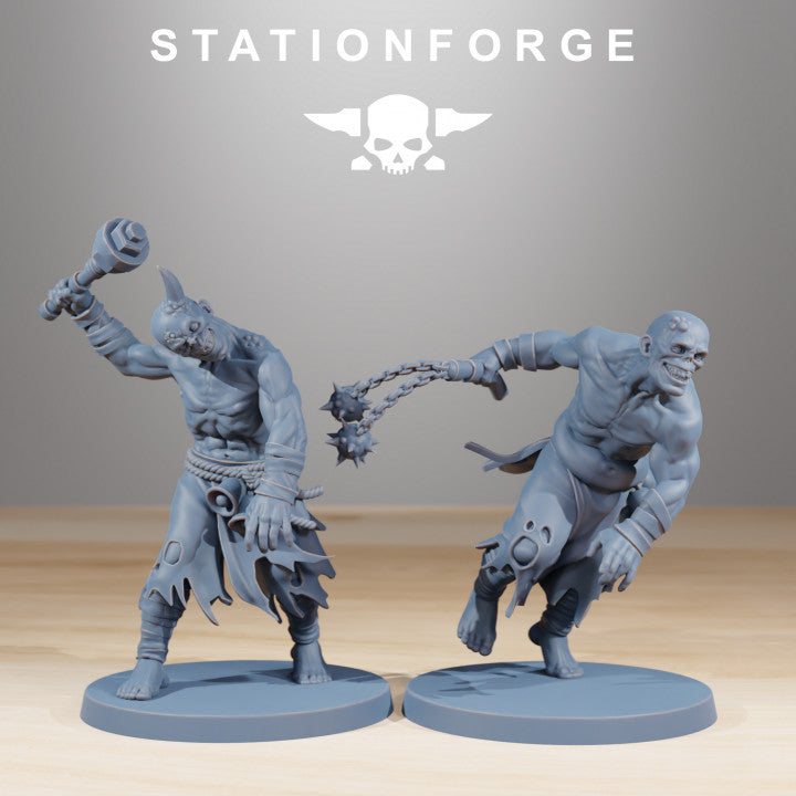 Dark Space Knights Guard Walkers (11 Units), proxy miniature, squad, 28mm heroic scale unpainted resin, view 2