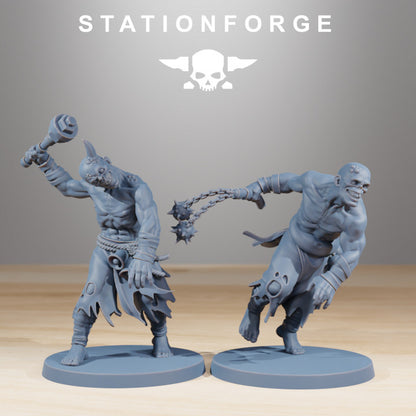 Dark Space Knights Guard Walkers (11 Units), proxy miniature, squad, 28mm heroic scale unpainted resin, view 2