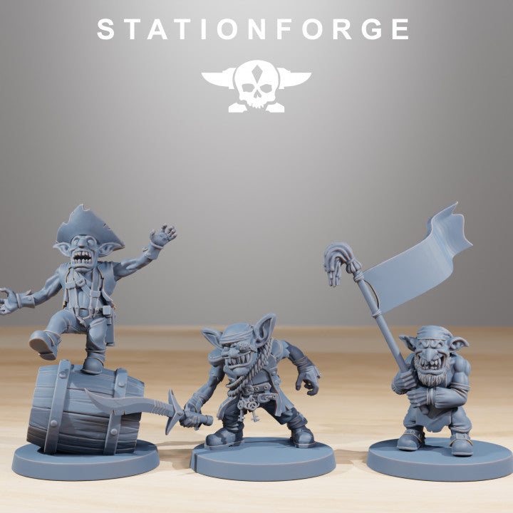 Orks Gobs Pirates, proxy miniature, 28mm heroic scale unpainted resin, view 4