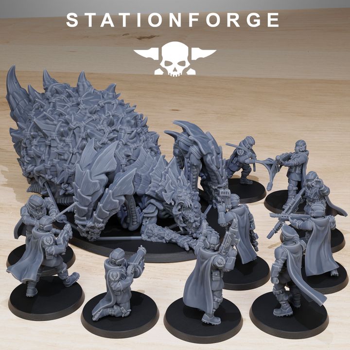 Imperial Army Vaskar Hunters (10 Units), 28mm heroic scale unpainted resin, view 4