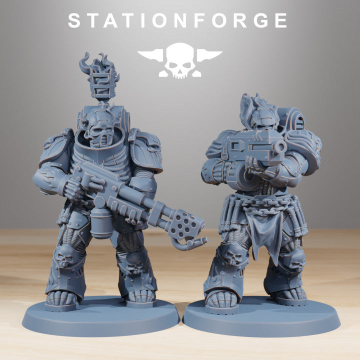 Space Knights Doom Reapers (10 Units), proxy miniature, squad, 28mm heroic scale unpainted resin, view 6