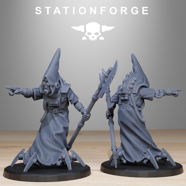 Tech Priests Scavenger Elders (10 Units), 28mm heroic scale unpainted resin, view 4