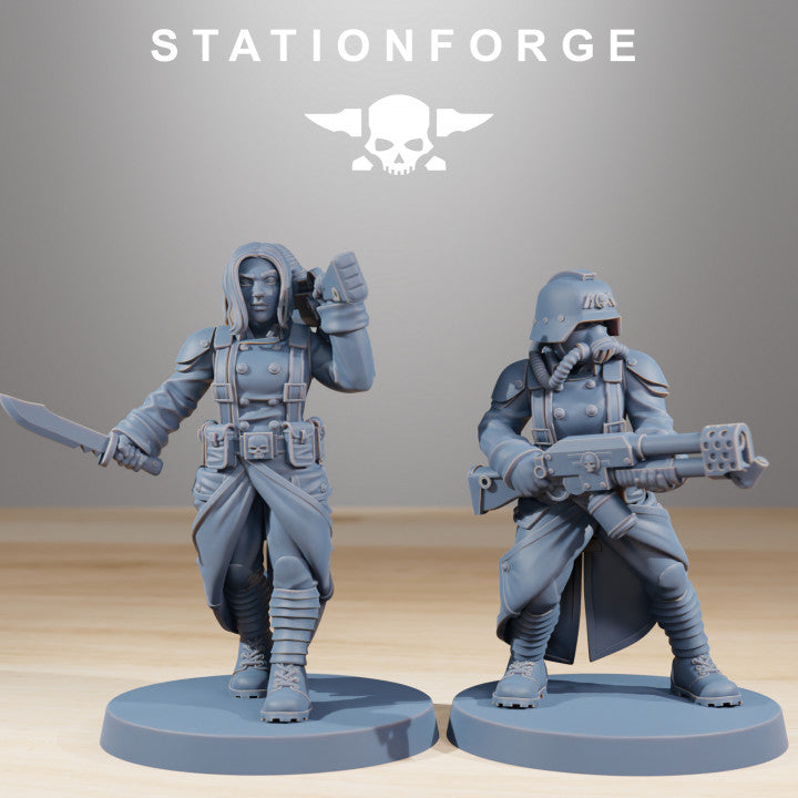 Grim Guard Sisters Of War, Imperial Army proxy miniature, infantry, 28mm heroic scale unpainted resin, view 7