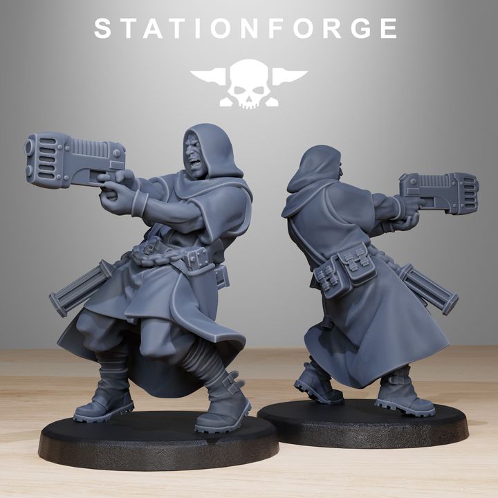 Inquisition Mercenaries (10 Units), 28mm heroic scale unpainted resin, view 6