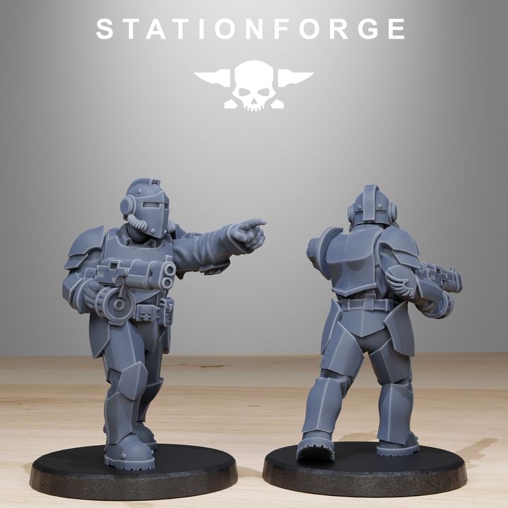Imperial Army Grim Guard Enforcers (11 Units), 28mm heroic scale unpainted resin, view 10