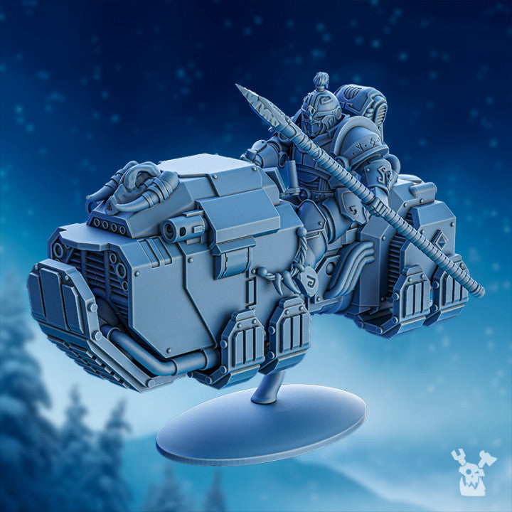 Wolf Knights Bike Squad, proxy miniature, 28mm heroic scale unpainted resin, view 4