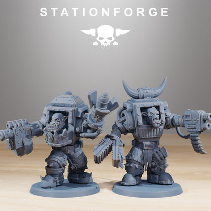 Orks Steelbrutes (10 Units), proxy miniature, squad, 28mm heroic scale unpainted resin, view 5