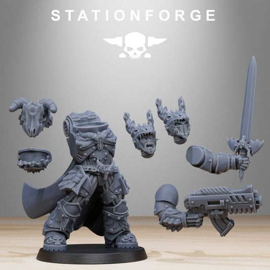 Space Knights Dragon Knights (10 Units), proxy miniature, squad, 28mm heroic scale unpainted resin, view 2