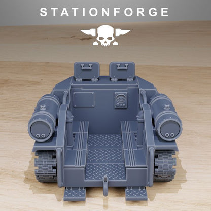 Grim Guard Tankette, Imperial Army proxy miniature, infantry, 28mm heroic scale unpainted resin, view 8