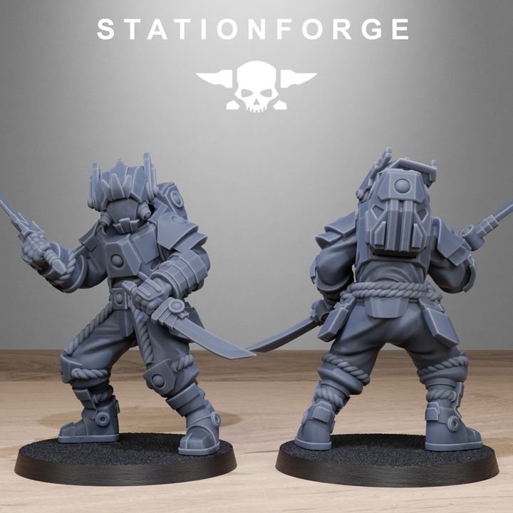 Tuai Melee Infantry, proxy miniature, 28mm heroic scale unpainted resin, view 9