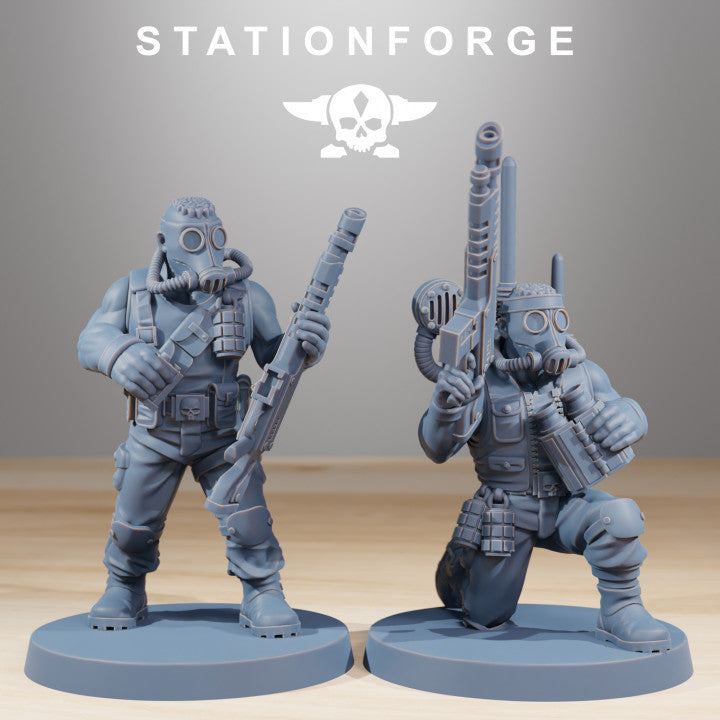 Grim Guard Jungle Fighters, Imperial Army proxy miniature, infantry, 28mm heroic scale unpainted resin, view 5
