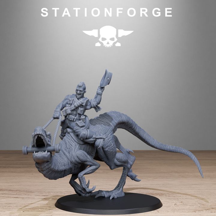 Grim Guard Jungle Raptors, Imperial Army proxy miniature, infantry, 28mm heroic scale unpainted resin, view 5