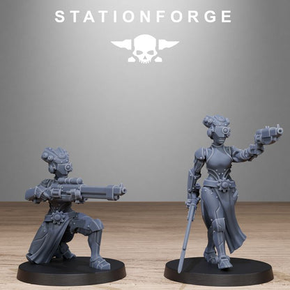 Scavenger Sisters Infantry, Battle Sisters proxy miniature, 28mm heroic scale unpainted resin, view 6